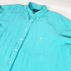 Polo Ralph Lauren Men's 2XLT Silk Linen Blend Short Sleeve Camp Shirt Beach